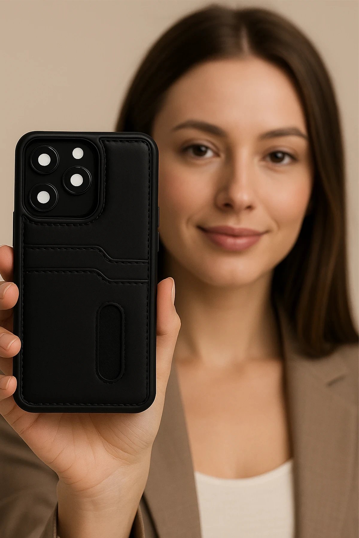 Newface Xiaomi Redmi Note 14 4G Kılıf Sara Kartvizitli Deri Kılıf - Lacivert