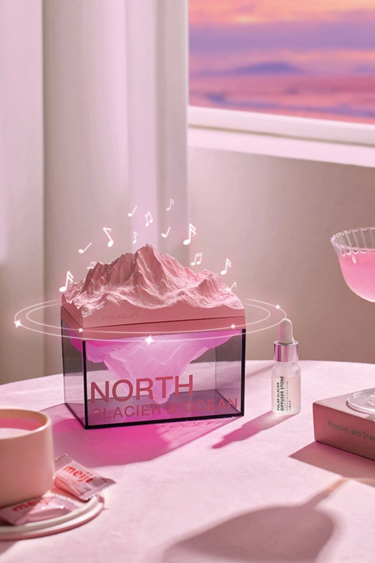 Newface Z4 Kuzey Okyanus Temalı Gece Lambası Özellikli BT Kablosuz Hoparlör - Pembe