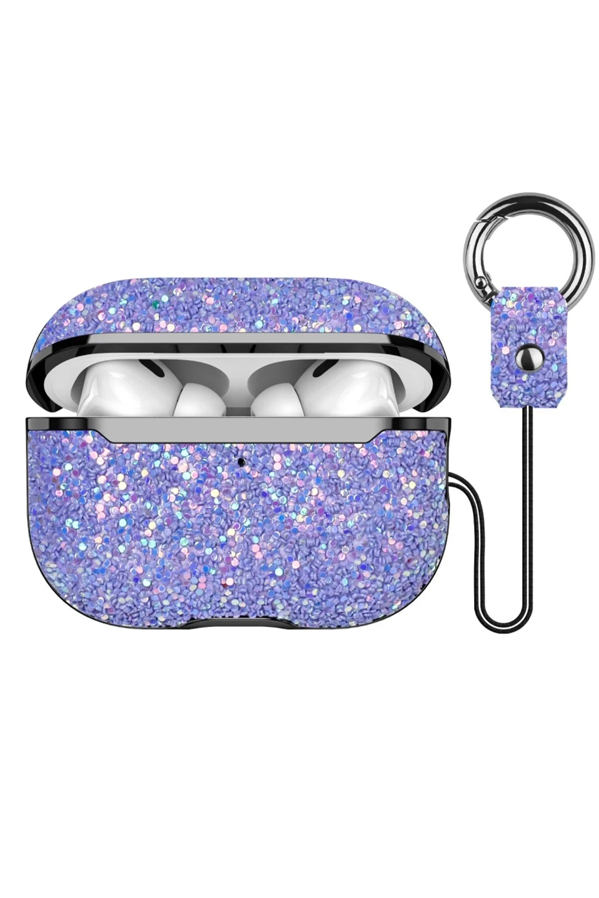 Onegif Airpods Pro 2 (2.nesil) Bright Simli Airpods Kapak - Derin Mor