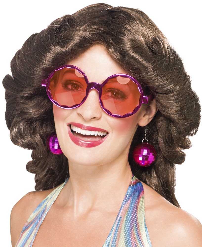 Pembe Renk Disko Toplu Küpeli Parlak Yılbaşı Parti Gözlüğü