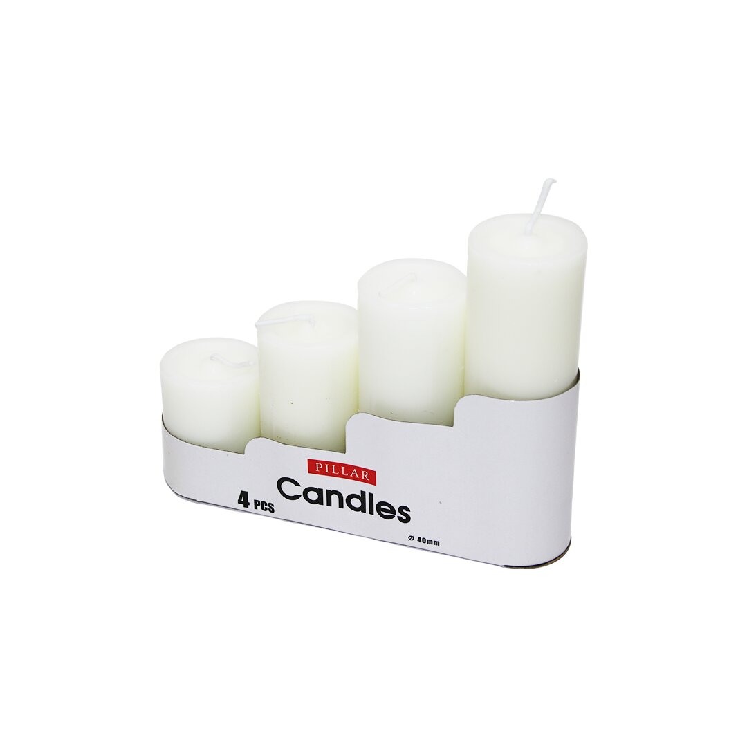PILLAR CANDLES 4 BOY BEYAZ SİLİNDİR MUM