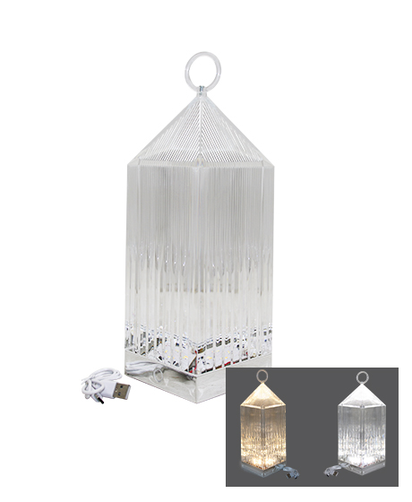 PİRAMİT KRİSTAL 3 RENK LED DOKUNMATİK USB ŞARJLI MASA LAMBASI