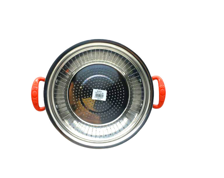 PLASTİK RENKLİ KULP METAL SEPET SÜZGEÇ 28CM