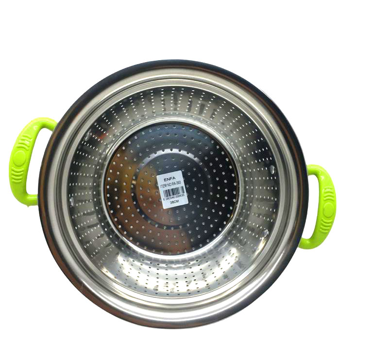 PLASTİK RENKLİ KULP METAL SEPET SÜZGEÇ 26CM.