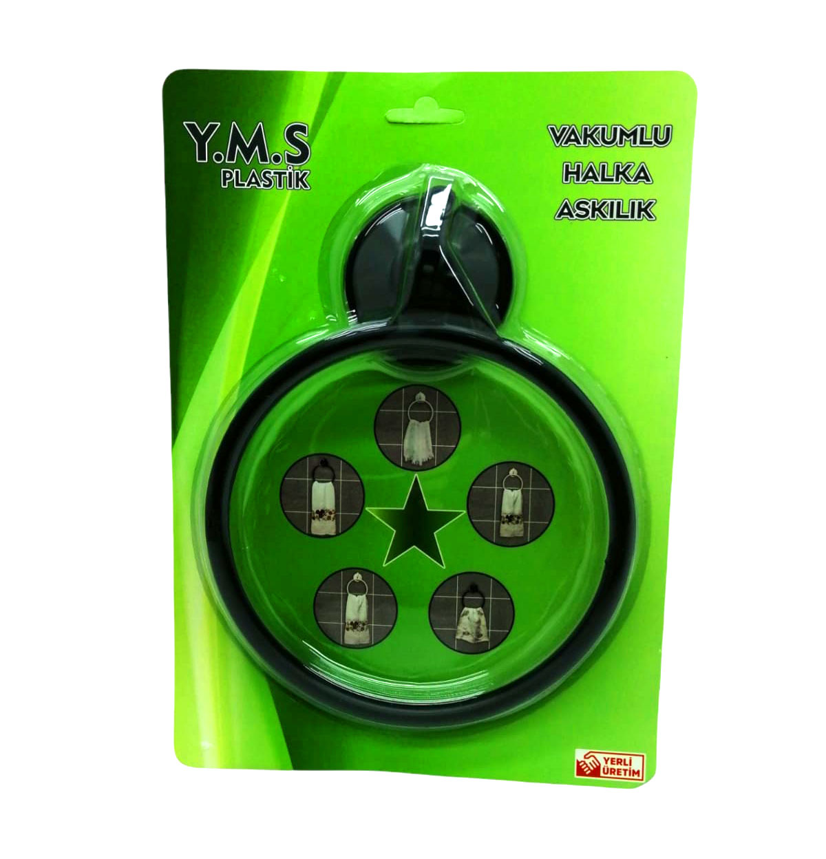 PLASTİK VANTUZLU YUVARLAK VAKUMLU HALKA ASKILIK HAVLULUK