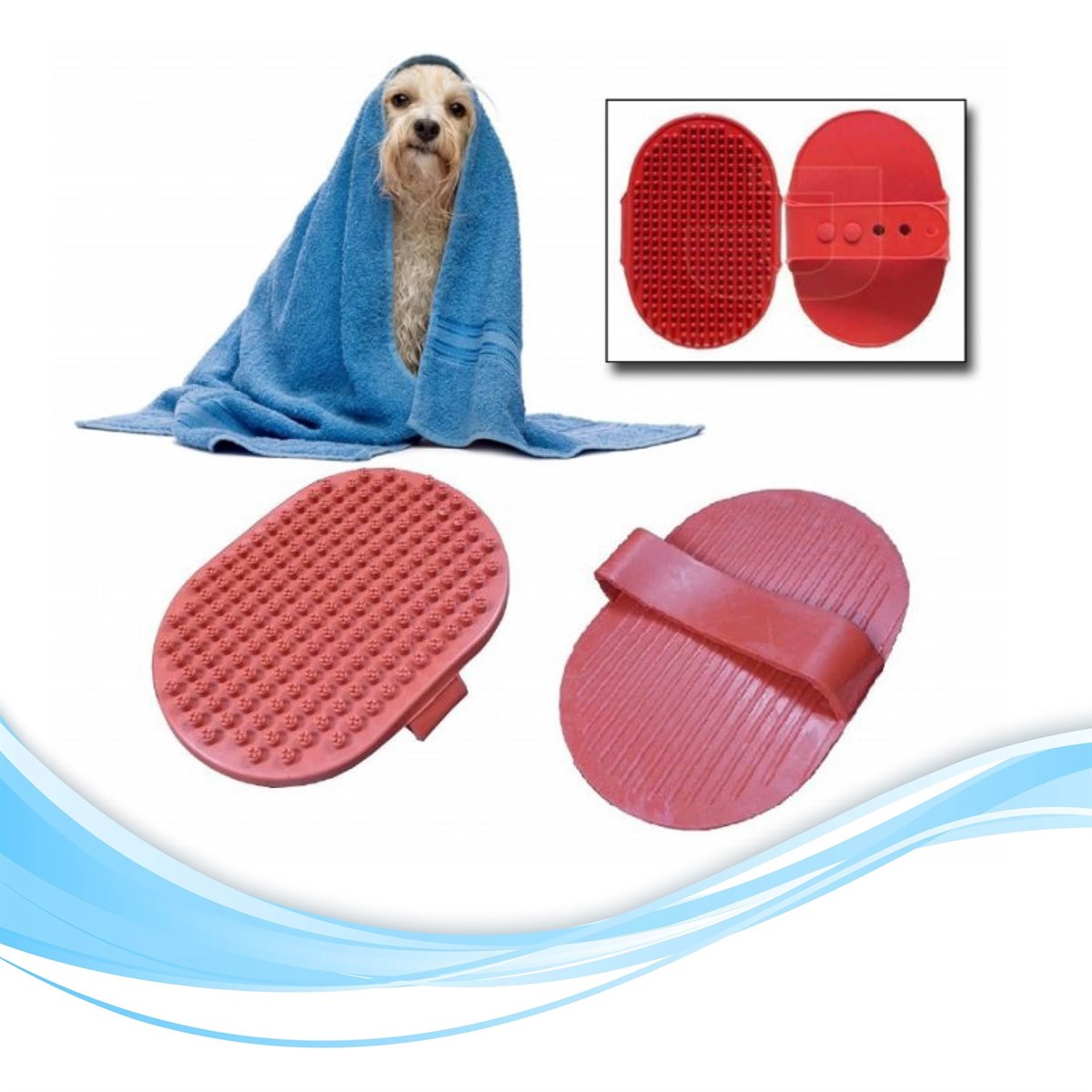 Pratik Plastik Kedi Köpek Temizlik Bakım Yıkama Aleti Fırçası Ve Köpek Tüyü Tarağı Seti