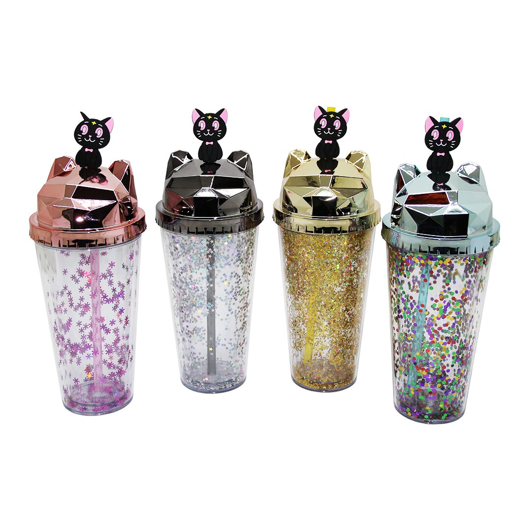 RENKLİ KAPAKLI ÇİFT CİDARLI - KULAKLI - SİMLİ - PİPETLİ PLASTİK BARDAK