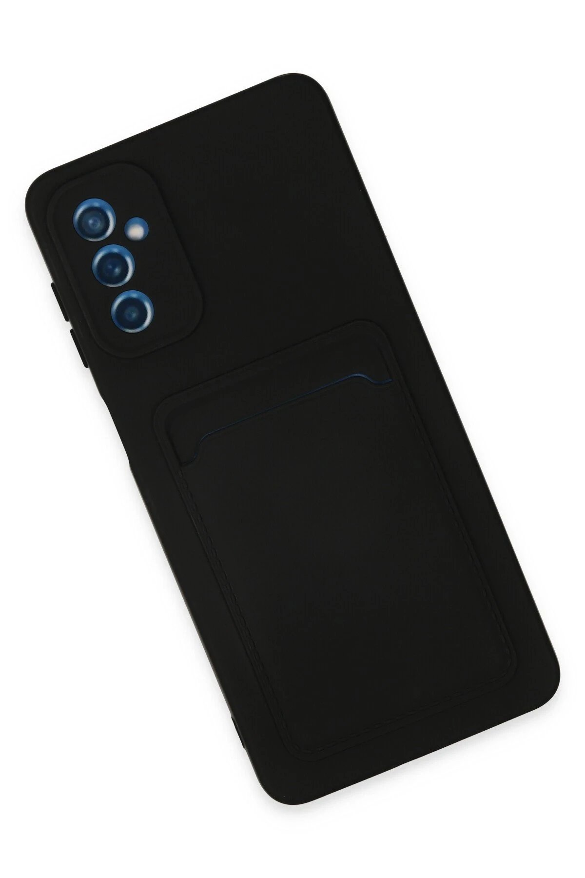 Samsung Galaxy M52 5G Kılıf Kelvin Kartvizitli Silikon - Siyah