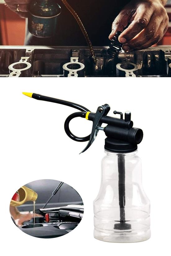 Taşınabilir Hortumlu Şeffaf Yağ Bidonu Pompası Yüksek Basınçlı Hızlı Yağlama Gres Tabancası