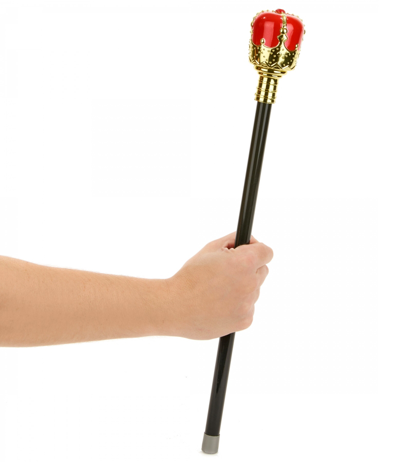 Taşlı Altın Renk Prenses Tacı ve Kırmızı Kraliyet Prenses Asası