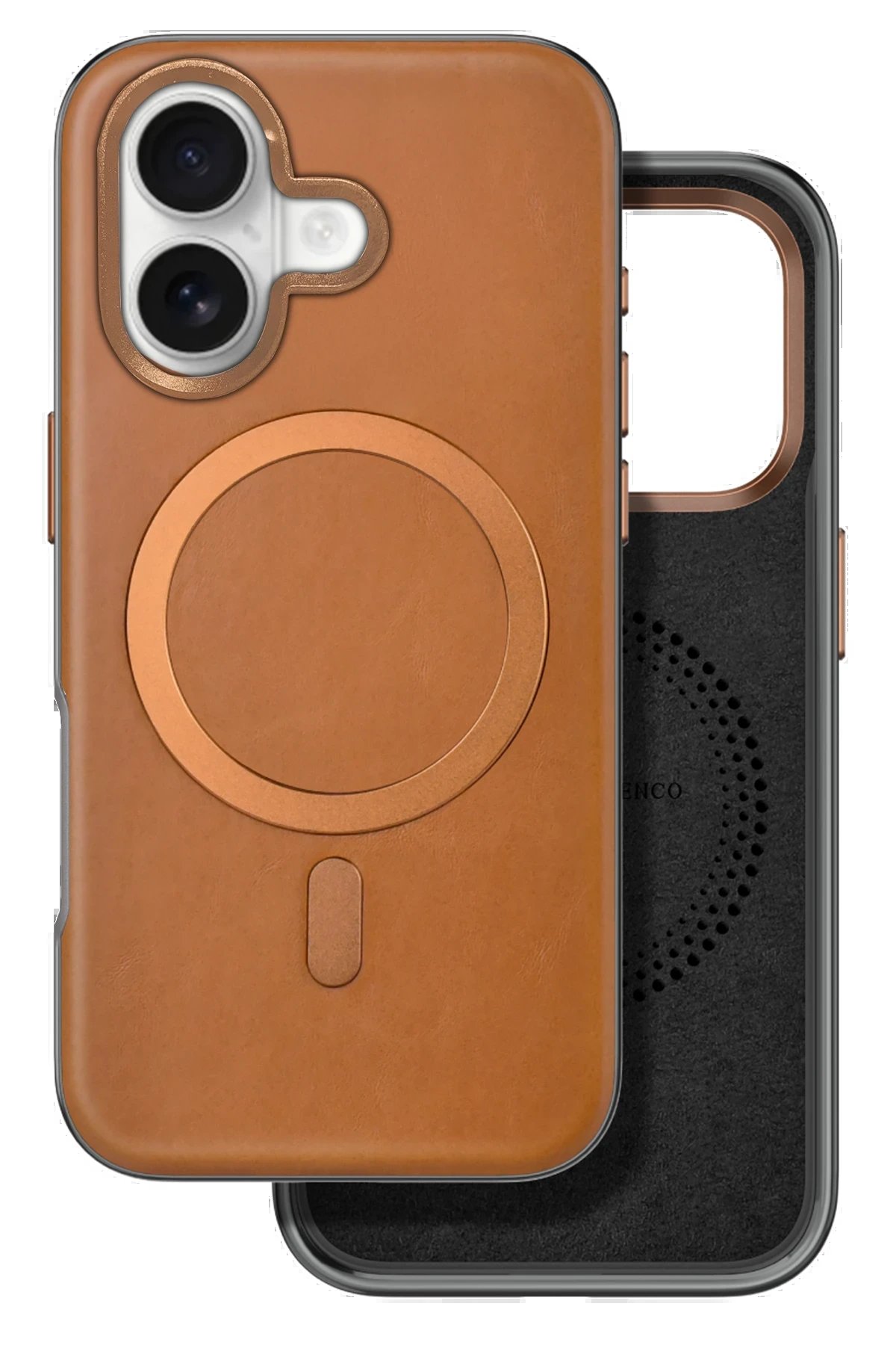 Venco iPhone 16 Puskas Magsafe Kapak - Açık Kahve