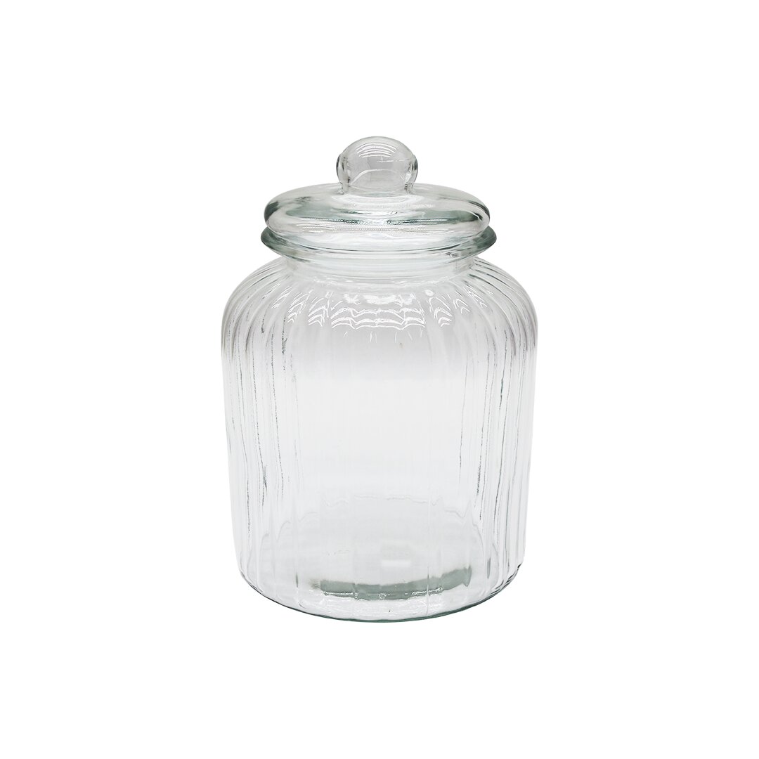 VİERA ORTA VAKUM KAPAKLI ÇİZGİLİ CAM KAVANOZ