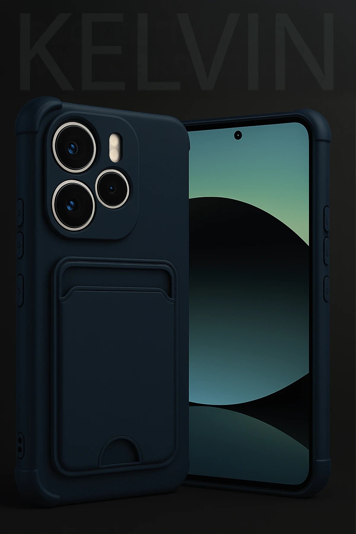 Xiaomi Redmi Note 14 4G Kelvin Kartvizitli Silikon - Koyu Yeşil