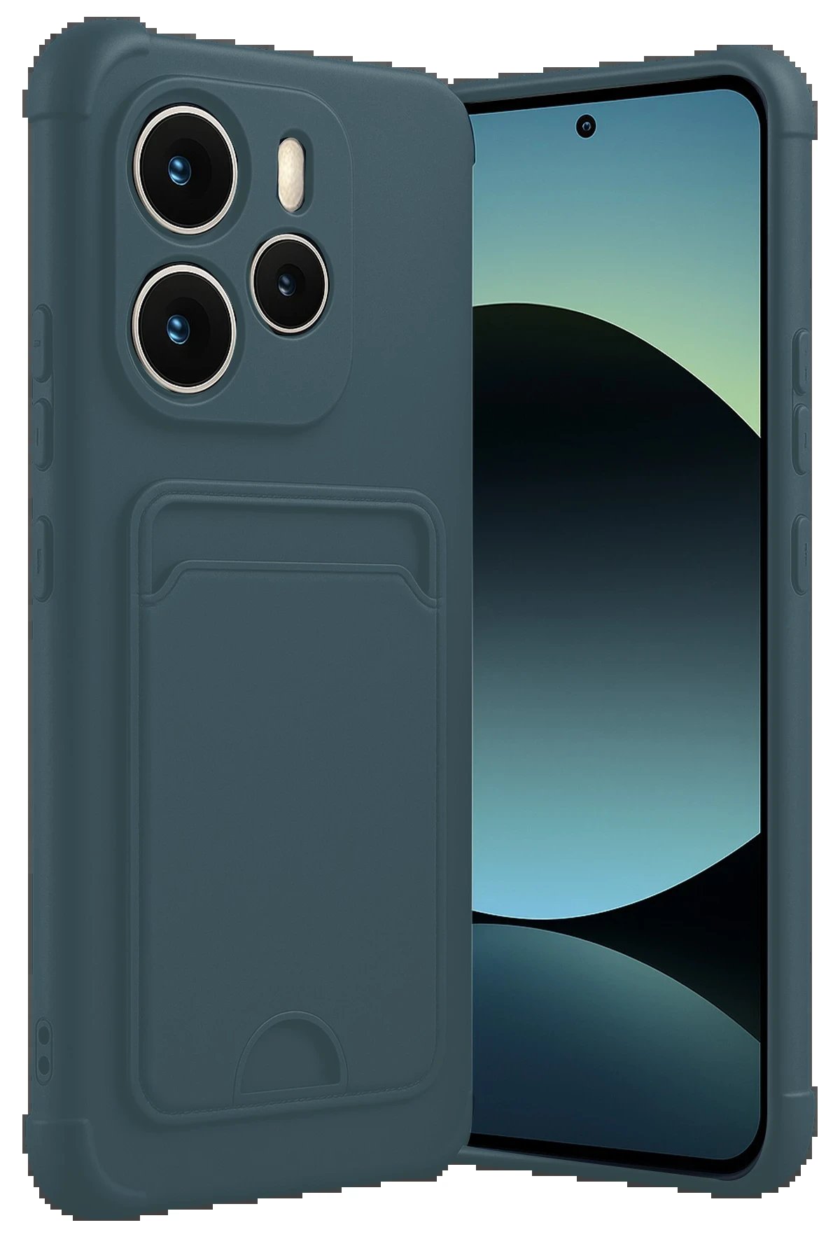 Xiaomi Redmi Note 14 4G Kelvin Kartvizitli Silikon - Koyu Yeşil