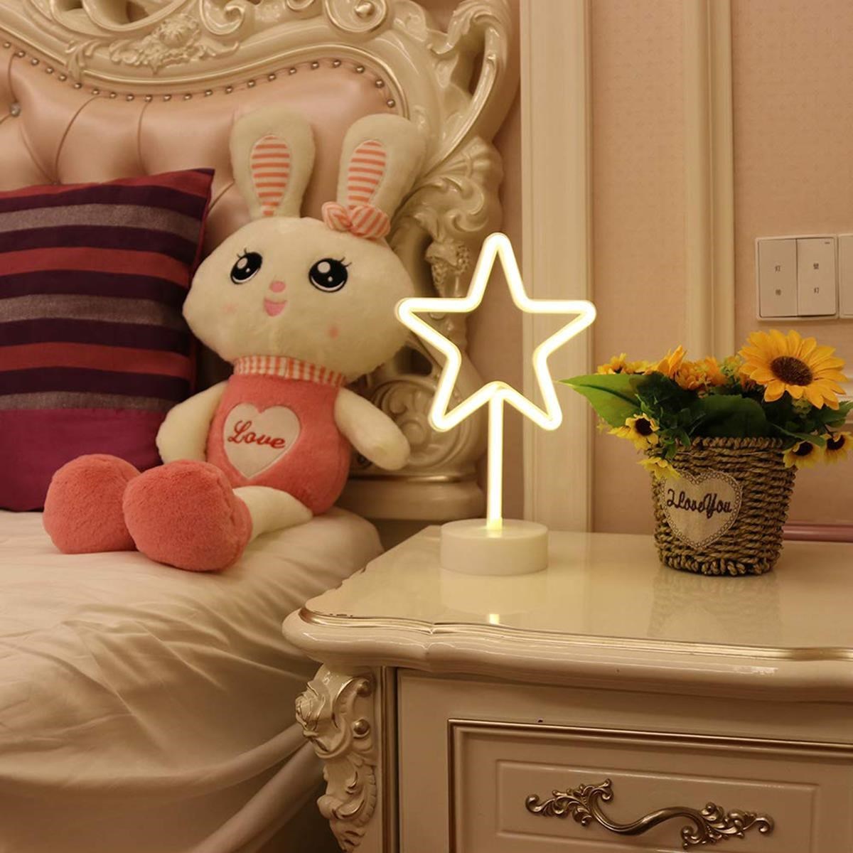 Yıldız Tasarımlı Neon Led Masa Ve Gece Lambası Dekoratif Işık