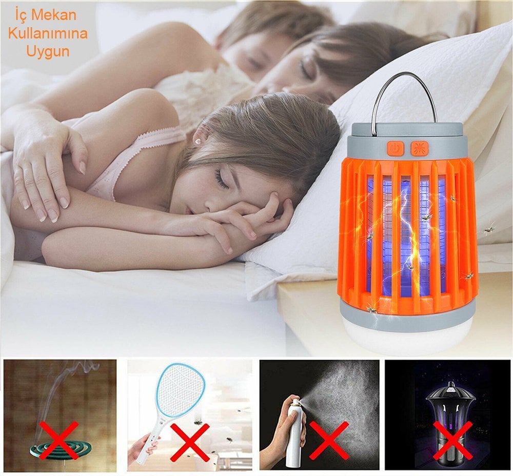 W851 Usb'li Solar'lı Sinek Öldürücü Özellikli 3in1 Kamp Feneri