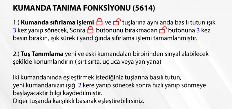 Weko EF04 Kodlanabilir - Kopyalanabilir Araç Kumandası (Kilit-Bagaj-Alarm Tuşlu)