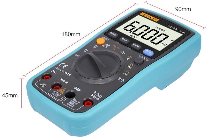 Zoyi VC-17B+ True RMS Dijital Multimetre Ölçü Aleti 