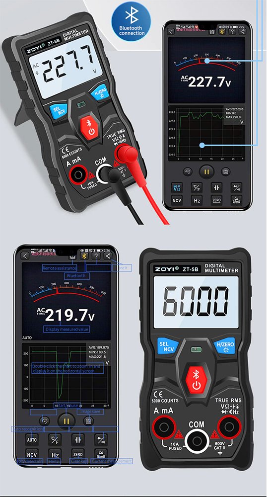 Zoyi ZT-5B Bluetooth Ölçü Aleti