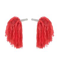 1 Çift ( 2 Adet ) Kırmızı Renk 23 Nisan Gösteri Ponponu