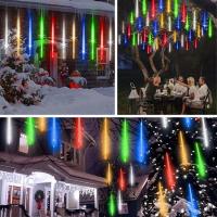 10 Adet İç ve Dış Mekan İçin Uyumlu Renkli RGB Akan Meteor Led