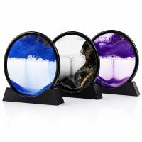 10 INC - 25CM RENKLİ SULU CAM KUM SAATİ HAREKETLİ AYNA MODELİ