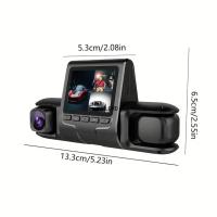 1080P Üçlü Lens Araba Dash Cam Dashcam Ön İç &amp; Arka HD Araba DVR 120 ° Açı Döngü Kaydı Yerçekimi Sensörü