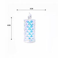 12 ADET LED CANDLE KAMP KÜÇÜK BOY= ÇAP:5CM - Y: 9CM PİLLİ LED MUM MİKA KRİSTAL PLASTİK YAKUT-13635