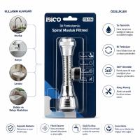 12 ADET MUSLUK UCU FİLTRESİ 2 FONKSİYONLU SPİRALLİ YAYLI - 360° DERECE DÖNEBİLEN BAŞLIK 16-19MM CAŞLIK ÇAPI