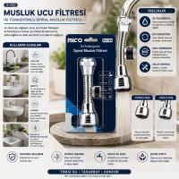 12 ADET MUSLUK UCU FİLTRESİ 2 FONKSİYONLU SPİRALLİ YAYLI - 360° DERECE DÖNEBİLEN BAŞLIK 16-19MM CAŞLIK ÇAPI