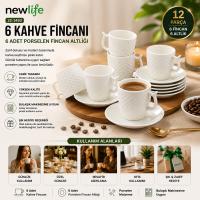 12 PARÇA  PORSELEN KAHVE FİNCANI