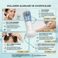 140 İğneli Serum Hazneli Dermaroller – 0-3 mm Ayarlı Dermaroller Mikro İğneli Saç, Cilt ve Vücut Bakım Aparatı