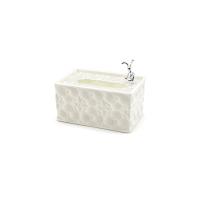 18.4X12.5X9CM BEYAZ YAYLI MASAÜSTÜ DEKORATİF DİKDÖRTGEN PEÇETELİK