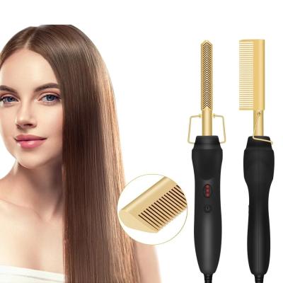 2 in 1 Elektrikli Isıtma Tarak Saç Düzleştirici Bigudi Islak Kuru Saç  Fırçası Saç Şekillendirici Egonex