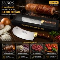 2 NO SARI SOĞAN - KOKOREÇ ZIRH SATIR BIÇAK DÖVME PASLANMAZ ÇELİK