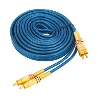 2 RCA + 2 RCA 4.5 METRE MAVİ OTO ANFİ ARA KABLO (81)