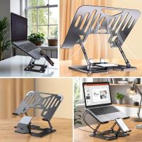 2’si 1 Arada Laptop ve Telefon Standı – AlüMetal Ayarlanabilir,Katlanabilir,Ergonomik Yükseltici
