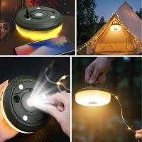 2’si 1 Arada 5 Farklı Işık Modlu Gün Işığı Şarjlı Kamp Lambası ve Makaralı 10 Metre Peri LED Işık – Su Geçirmez Mıknatıslı Aydınlatma Feneri