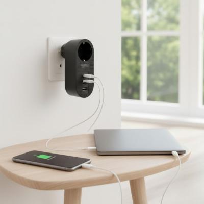 2 USB,1 TYPE-C Girişli 1'li Çocuk Korumalı,Isıya Karşı Dayanıklı 2500Watt Termal Akım Korumalı Priz