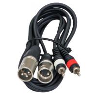 2 XLR DİŞİ 2 RCA ERKEK 3 METRE KABLO