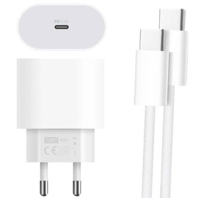 20 WATT TYPE-C ŞARJ BAŞLIK ADAPTÖRÜ + KABLO SETİ (APPLE 15 PRO-PROMAX UYUMLU)