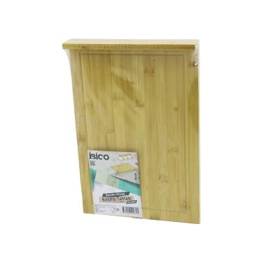 25X35CM  AHŞAP BAMBU KESİM PANOSU - KESME TAHTASI TEZGAH ÜSTÜ  KANALLI - KENAR DESTEKLİ