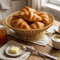 28 cm Plastik Rattan Servis Çanağı – Doğal Hasır Görünümlü Dekoratif Meyve, Ekmek ve Sunum Kasesi