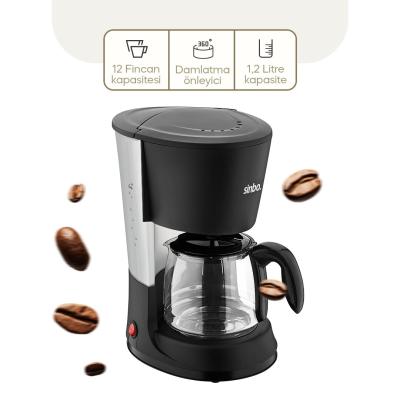 2İN1 FİLTRE KAHVE - ÇAY DEMLEME MAKİNESİ 1.2LT CAM HAZNE - SU SEVİYE GÖSTERGE  SCM-2938