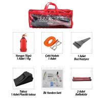 2Lİ SET 4 GEN ÇANTA 7PCS + 38PCS OTO TRAFİK SETİ + İLK YARDIM SETİ YANGIN TÜPÜ=1KG 2PCS REFLEKTÖR BEZ KEMER ÇEKME HALAT=2.9MT ARAÇ TAKOZ BUZ KAZIMA SET ÇANTASI