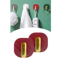 2li Yapışkanlı Retro Askılık Dolap Kapak Kulpu Kırmızı