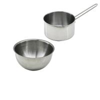 2PCS SET PASLANMAZ ÇELİK CHEFF SÜTLÜK - SOSLUK=14CM - DERİN KAP=17CM