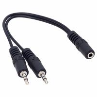 3.5 MM STEREO DİŞİ / 2 X 3.5MM STEREO ERKEK 20 CM Y KABLO KABLO