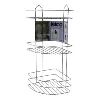 3 KATLI - ÜÇGEN   KROM   METAL  BANYO KÖŞELİK - DUŞKABİN RAF
