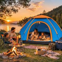 3 Kişilik Yarı Otomatik Kurulum Kamp Çadırı – Suya Dayanıklı, Taşıma Çantalı Outdoor Aile Çadırı, Piknik, Plaj ve Doğa 200x150x110 cm
